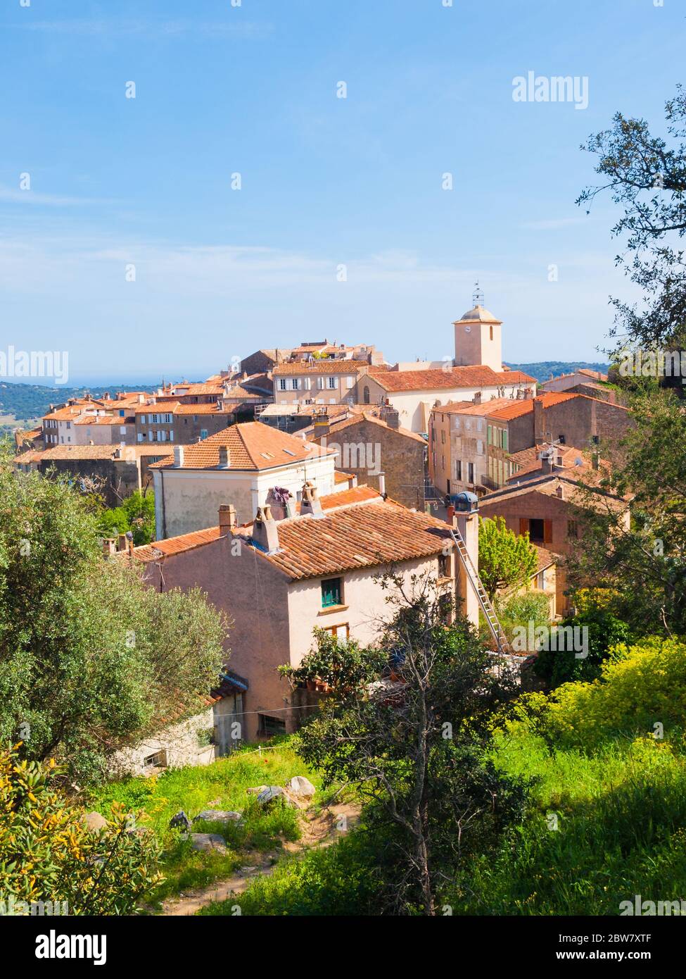 Blick auf Ramatuelle, französische Riviera, Cote d'Azur, Provence, Südfrankreich Stockfoto