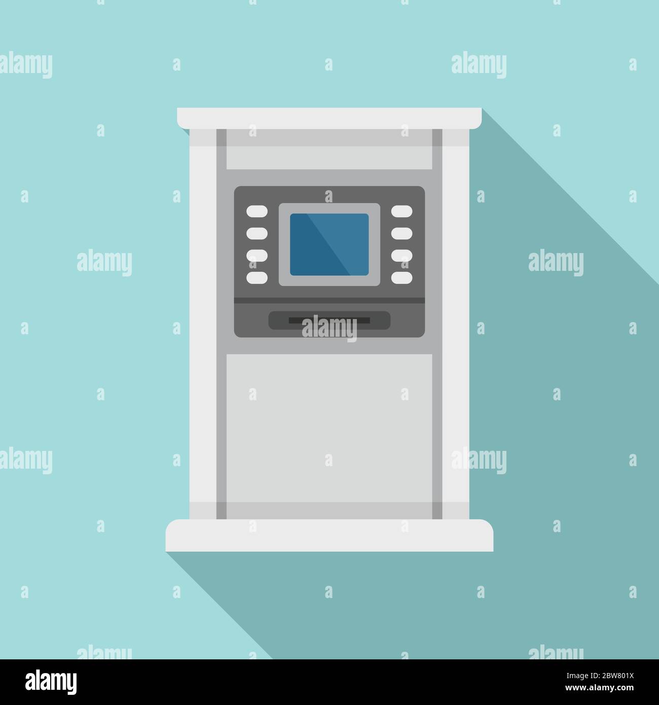 Symbol für den ATM-Bildschirm. Flache Darstellung des atm-Monitor-Vektorsymbols für Web-Design Stock Vektor