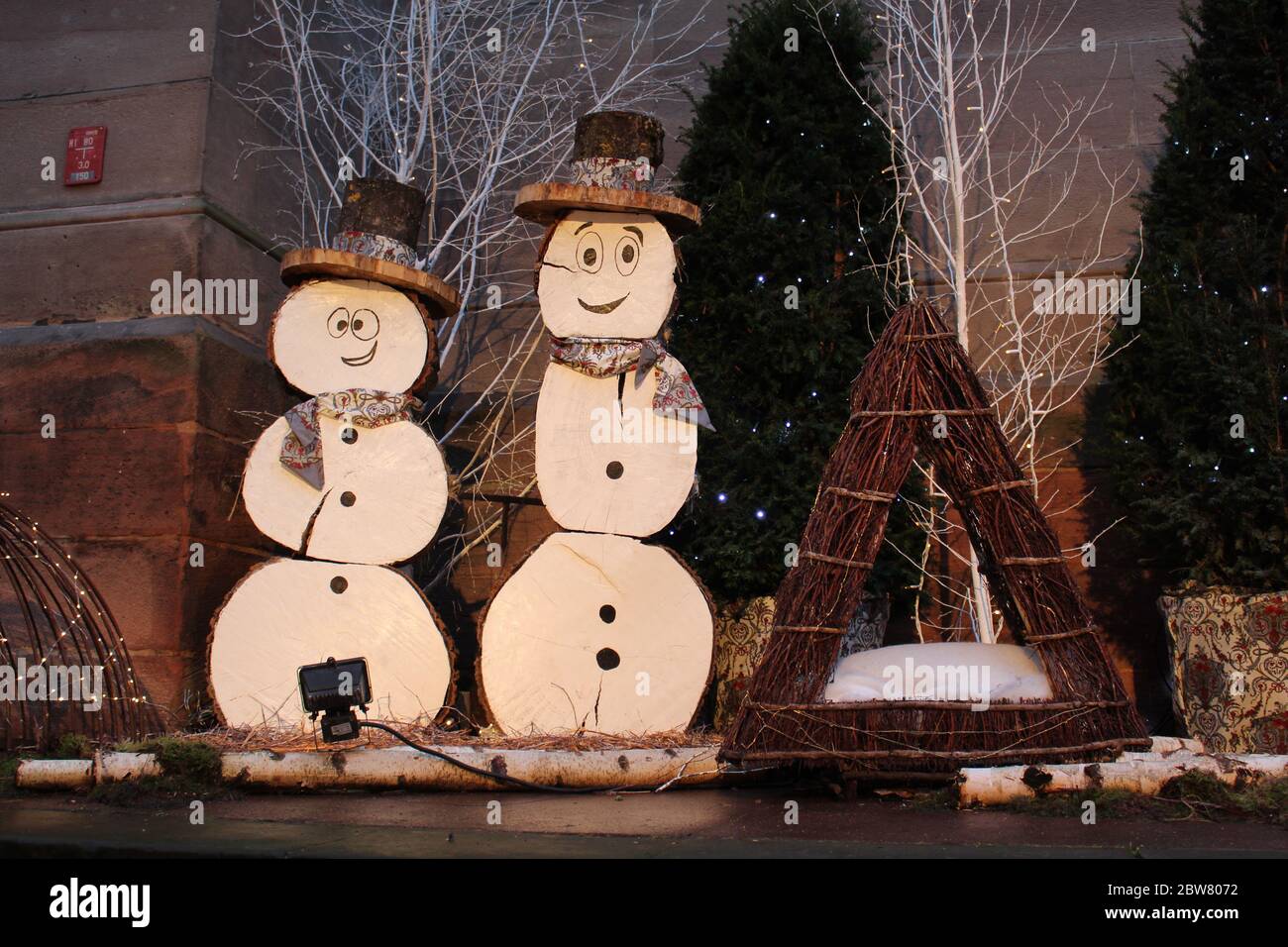 Schneemann in Mulhouse, Elsass, Frankreich Stockfoto