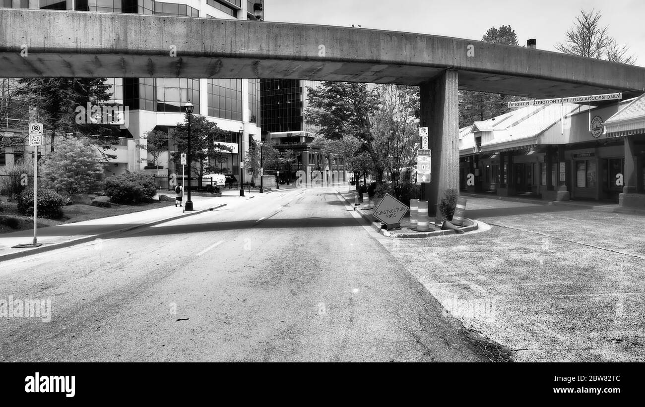 Tag 80 der Apokalypse in Halifax Nova Scotia, Kanada. Die Straßen von Halifax sind fast leer. Stockfoto