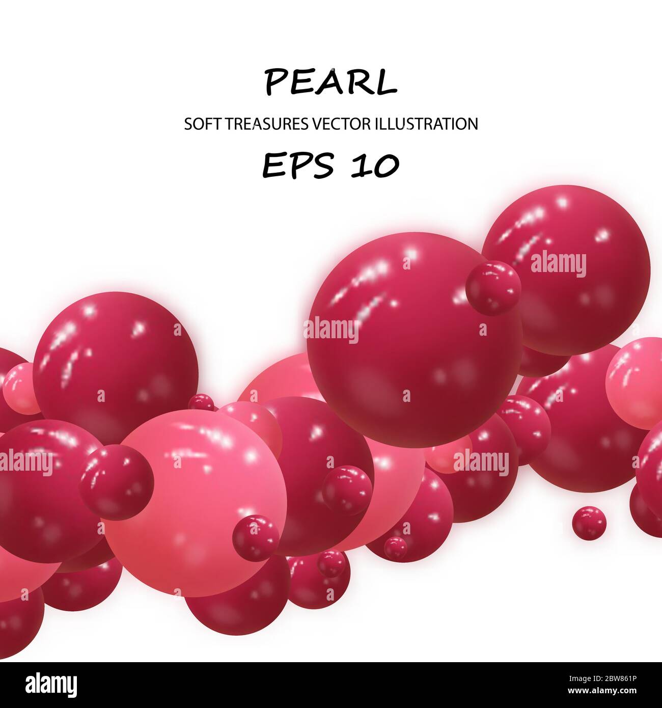 Rosa runde Bühne, Podest oder Podium und Wasser und Glas Blasen oder Kugeln in rosa Studio. 3D-Rendern. Hintergrund oder Modell für Kosmetik oder Mode. Stock Vektor