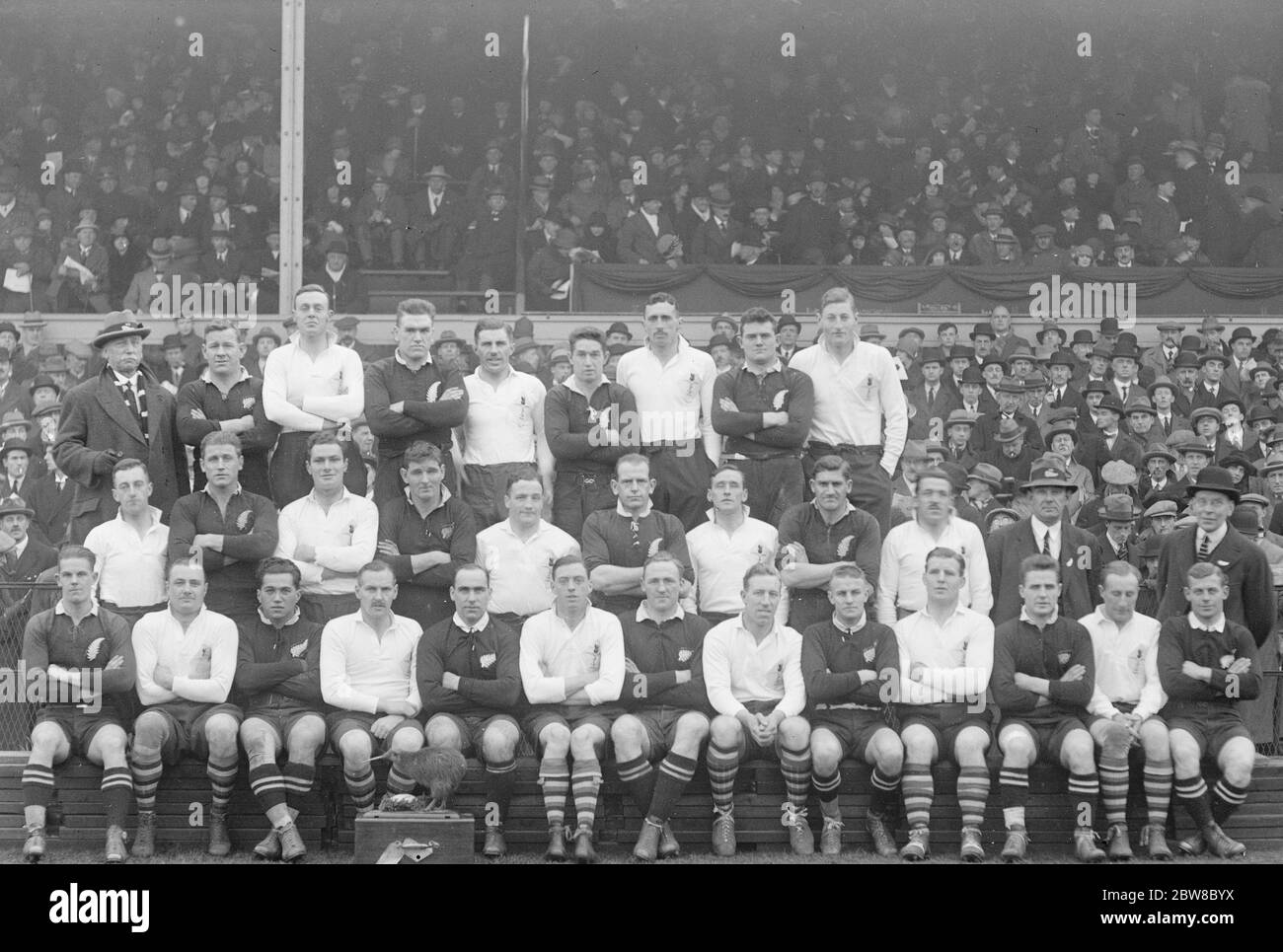 Alle Blacks versus kombiniertes Service-Team bei Twickenham das kombinierte Team 13. Dezember 1925 Stockfoto