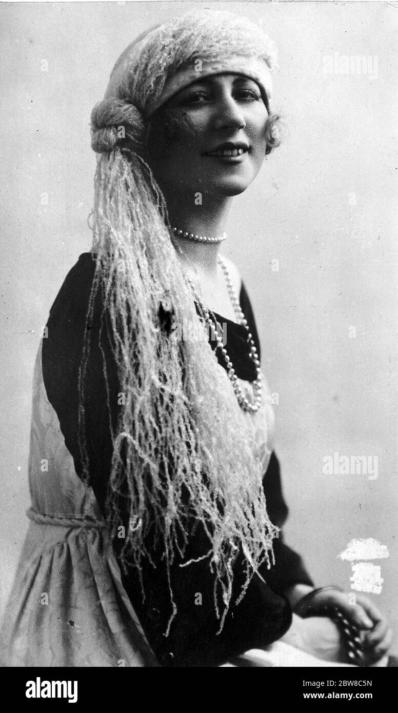 Mlle Regine Camier, die französische Schauspielerin. August 1927 Stockfoto