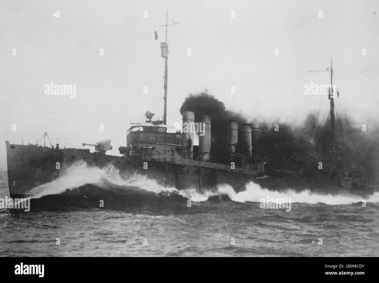USS Zerstörer Preble mit voller Geschwindigkeit . 1927 Stockfoto