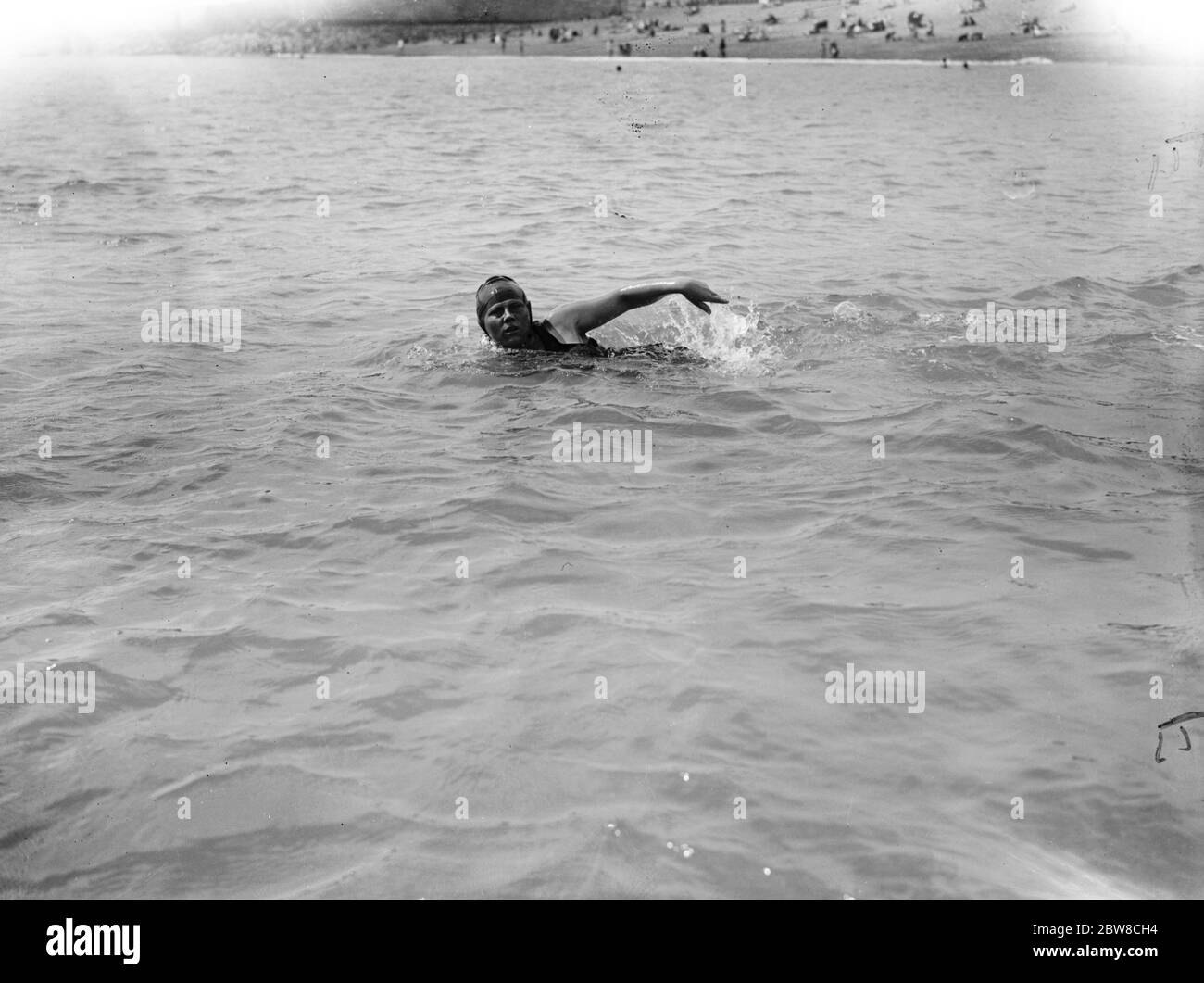 Frau Corson , die versucht, den Kanal zu schwimmen , Ausbildung in Dover . Bis 23. August 1926 Stockfoto