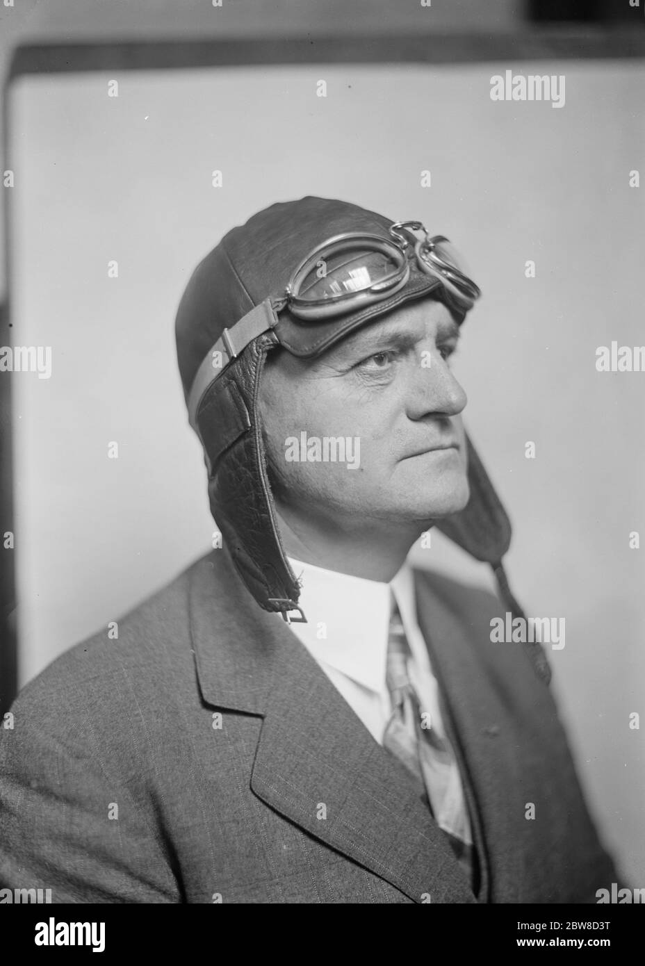 Pensionierte amerikanische Geschäftsmann um die Welt zu fliegen. Herr George H Storck . September 1928 Stockfoto