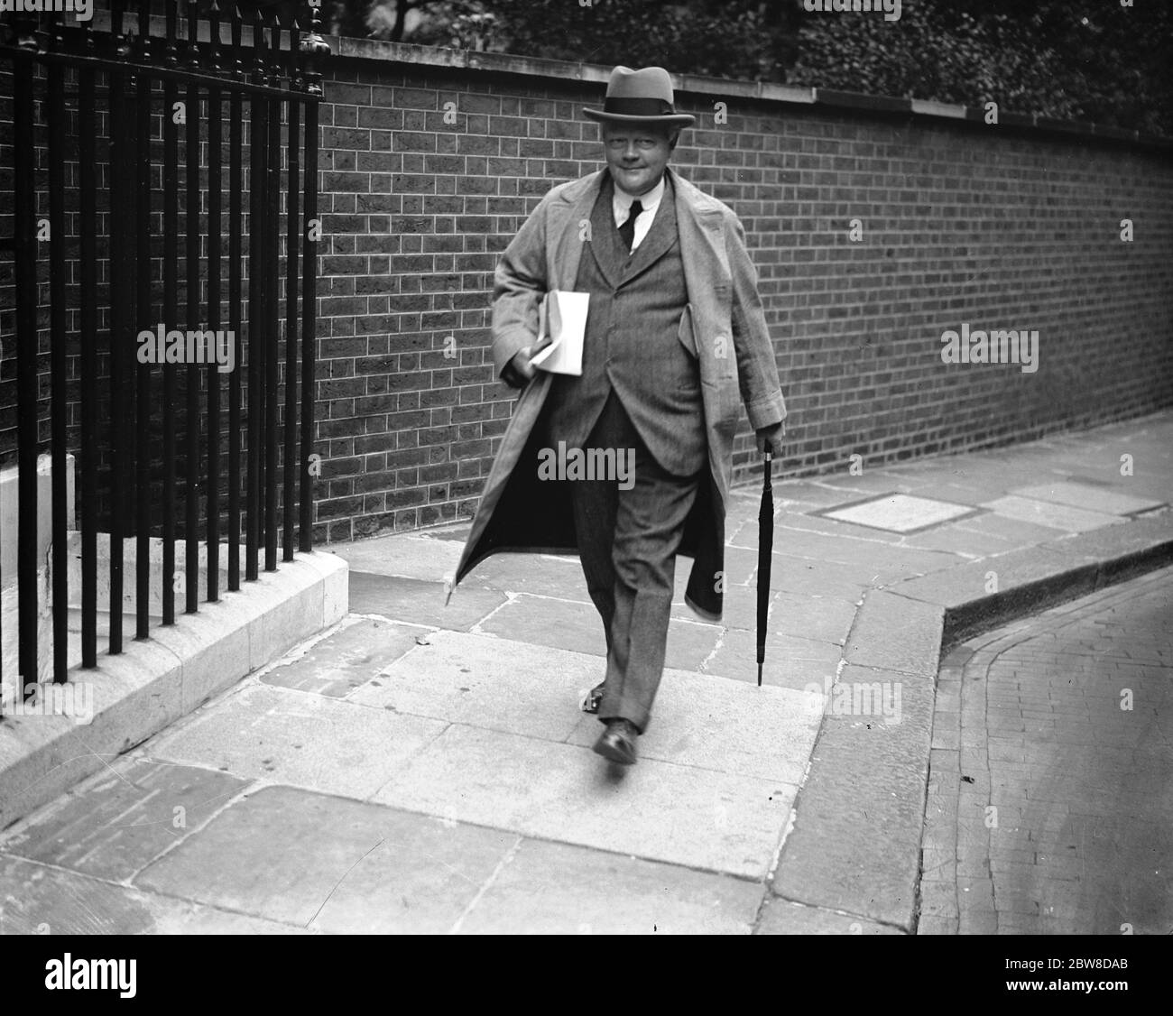 Die erste Kabinettssitzung in der Downing Street Nr. 10, seit den Feiertagen. Lord Hailsham (früher Sir Douglas Hogg) Ankunft. 24. September 1928 Stockfoto