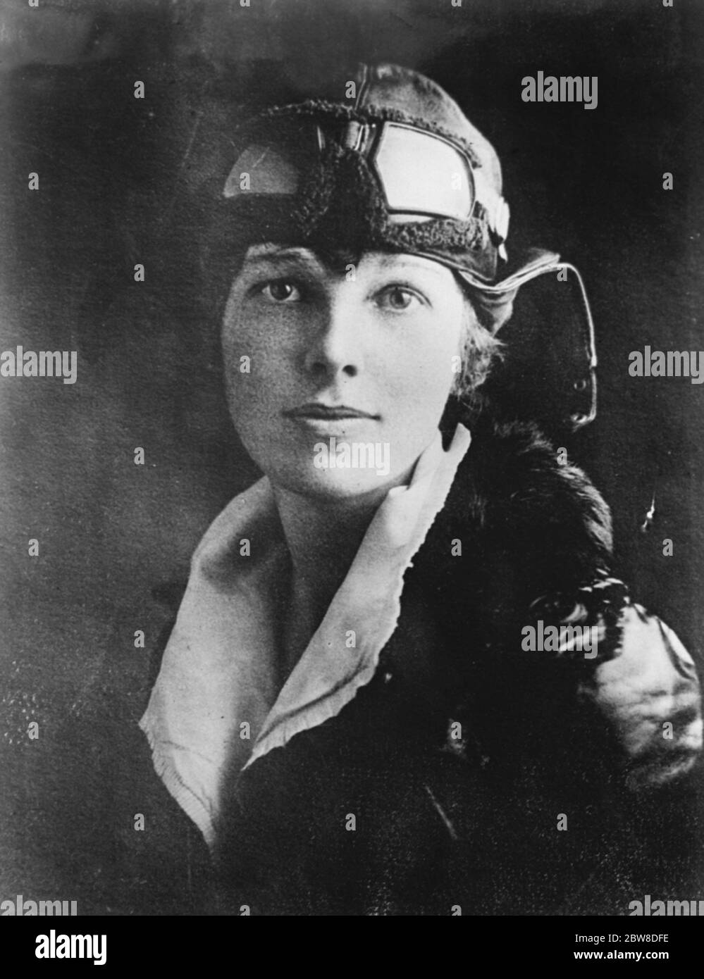 Frau im Atlantik fliegenden Venture . Miss Earhart im Jahr 1918. Stockfoto