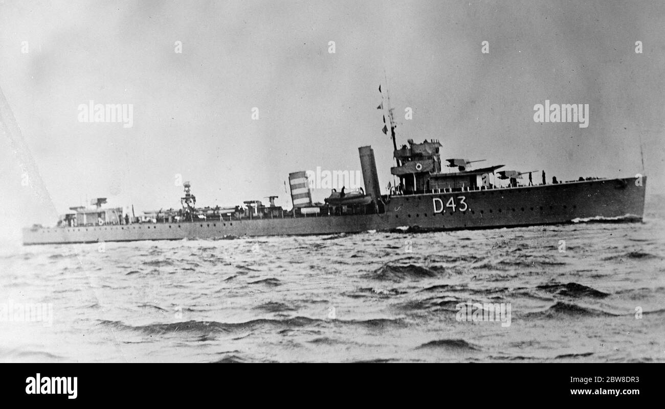 HMS Wessex , ( D 43 ) an Admiralty W - Klasse Zerstörer Mai 1929 Stockfoto