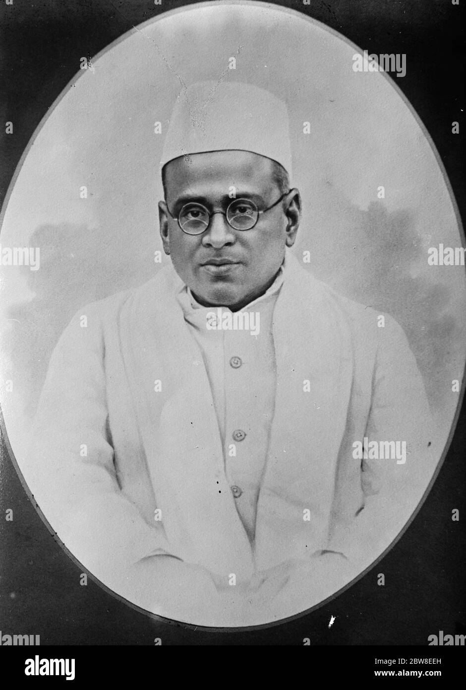 Antragsteller der Unabhängigkeitsresolution auf dem indischen Nationalkongress . Herr Srinivasa Lyengar . Er ist der Ex-Generalanwalt der Regierung von Madras, deren Gouverneur und Führer Lord Goschen in Madras war. Ein neues Bild gerade in London erhalten. 1930 Stockfoto