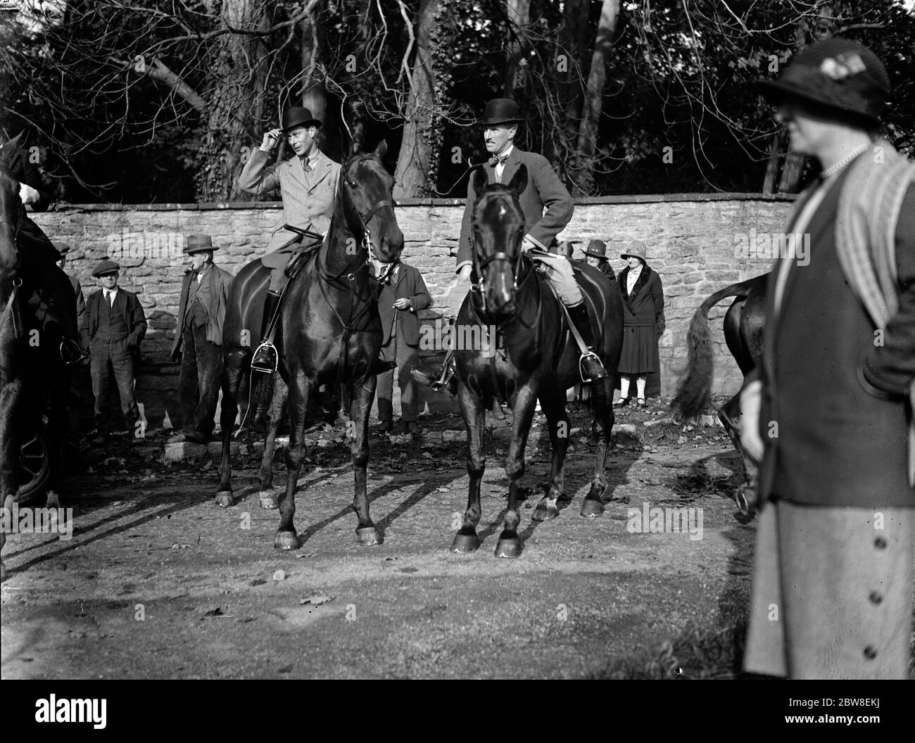 Der Herzog von York geht auf die Jagd. Treffen des Pytchley in Welton . November 1928 Stockfoto