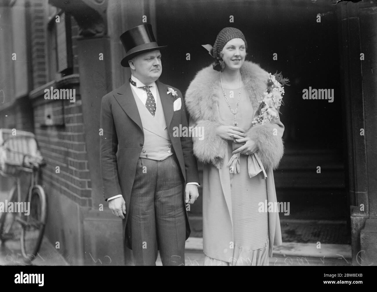 Berühmte Scheidung Gericht Anwalt vermählt. Herr Dudley Field Malone und Frau Edna Louise Johnson . Die Braut und der Bräutigam. 29. Januar 1930 Stockfoto