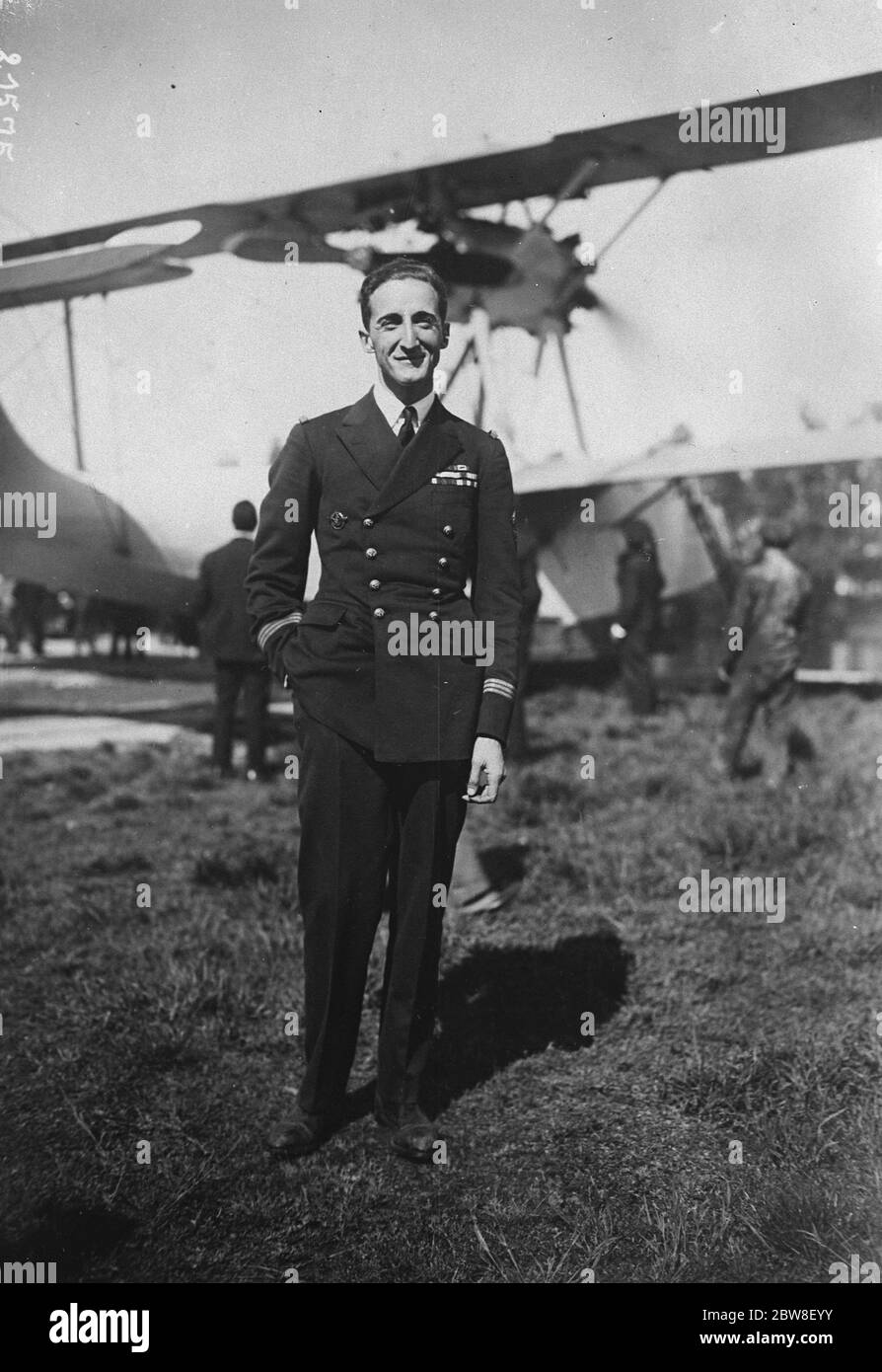 Ein weiterer Atlantischer Flugversuch. Kapitän Paris, der französische Airman, der die Überquerung des Atlantiks von Brest vorschlägt. 21 Juli 1928 Stockfoto
