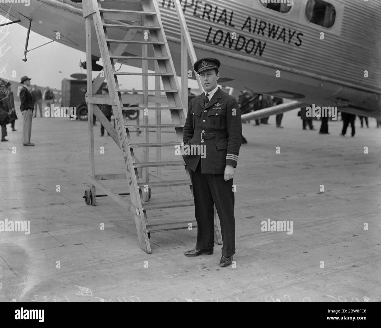 Neue 8, 000 Meilen Flugverbindung beginnt vom Croydon Flugplatz zum Cape. Kapitän A B H Youell , der Pilot . 20. Januar 1932 Stockfoto