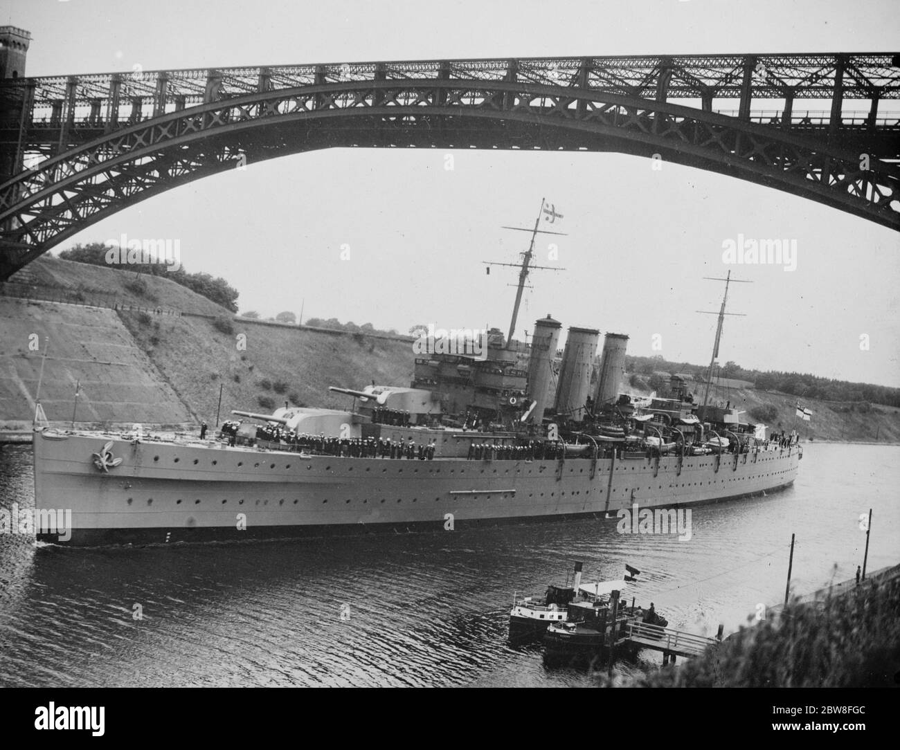 HMS Dorsetshire Verlassen Nord-Ostsee-Kanal. Juli 1931 Stockfoto