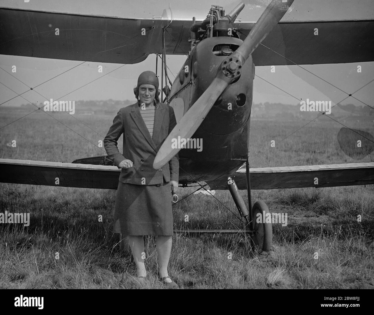 Die einzige Frau in Runde England Flug. Frau W E Spooner. 19 Juli 1928 Stockfoto