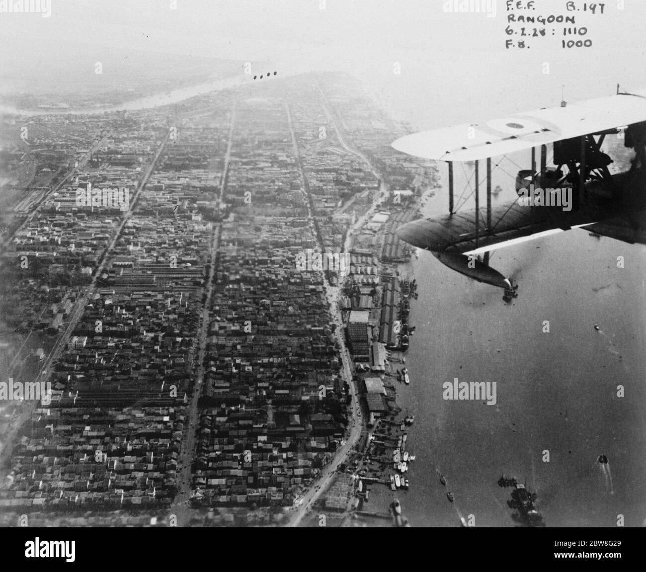 Das Reich aus der Luft . Vier RAF fliegende Boote Tour. Rangoon . 24 Juli 1928 Stockfoto