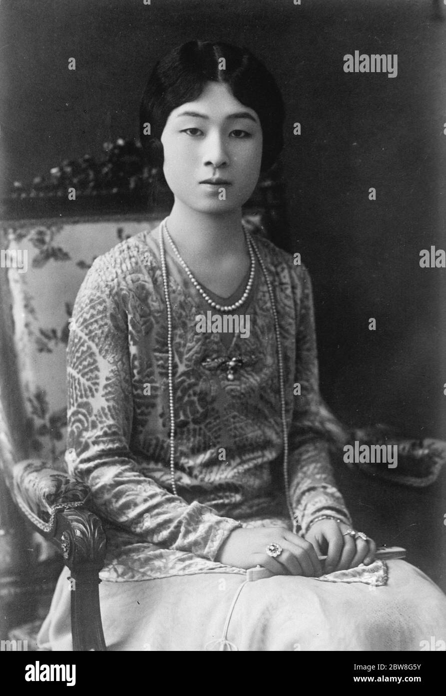 Prinzessin Takamatsu, die mit Prinz Takamatsu ist in Kürze zu besuchen England. 26 Mai 1930 Stockfoto