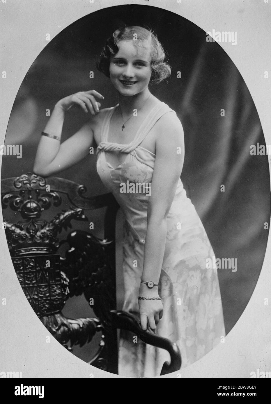 Miss Angela ward, das Mädchen von W Kensington, das in Madrid einen besonderen Preis für Charme erhielt. 10 Juni 1933 Stockfoto