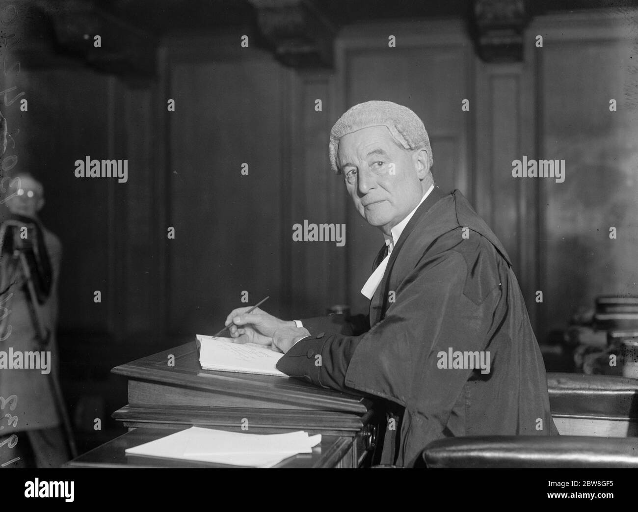 Neuer Gemeinsamer Sergeant im Amt . Hon Ehrenrichter Holman Gregory, K C, der neue Common Sergeant, zum ersten Mal in der Old Bailey fotografiert. November 1932 Stockfoto