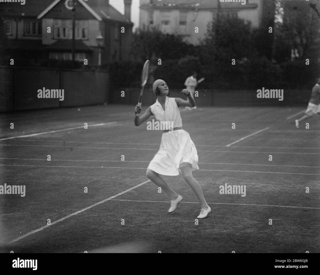 Einzel-Halbfinale der Middlesex Lawn Tennis Championships . Miss Sandison im Spiel. 30 Mai 1930 Stockfoto