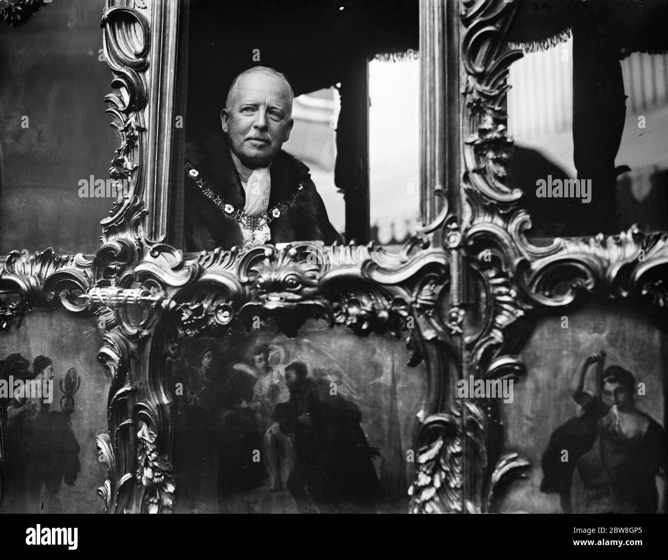 Lord Mayor ' s zeigen . Der Oberbürgermeister (Sir R Baldes) in seinem Trainer. November 1926 Stockfoto