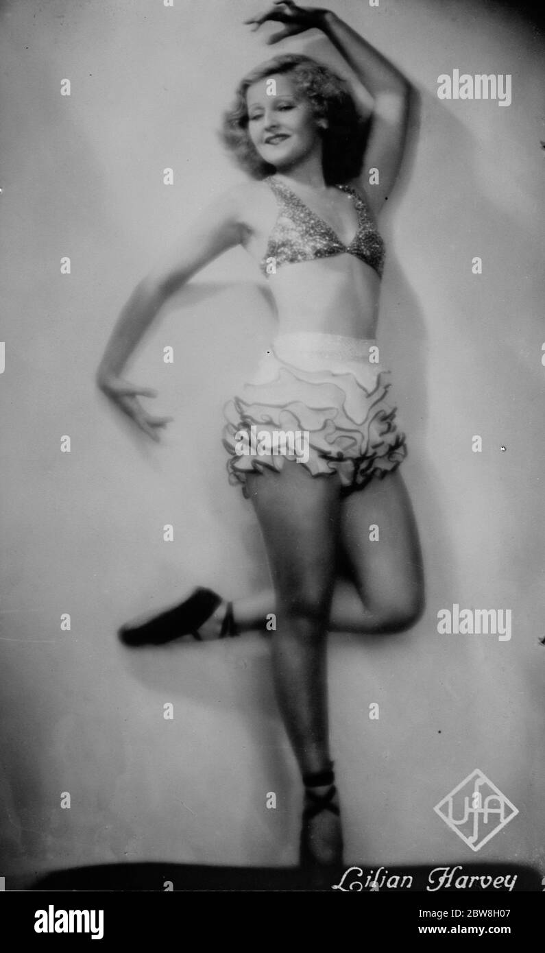 Miss Lilian Harvey , führende Dame im Gaumont UFA-Bild "Happy Ever After" 5. Dezember1932 Stockfoto
