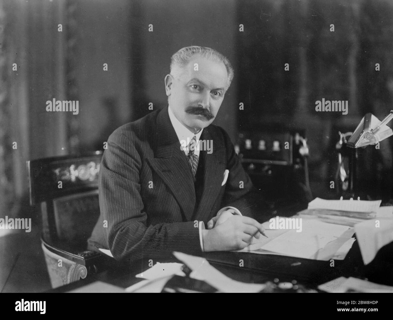 Markante Kamera Studie des französischen Präsidenten . M Lebrun , Präsident der Französischen Republik . 27. Januar 1933 Stockfoto