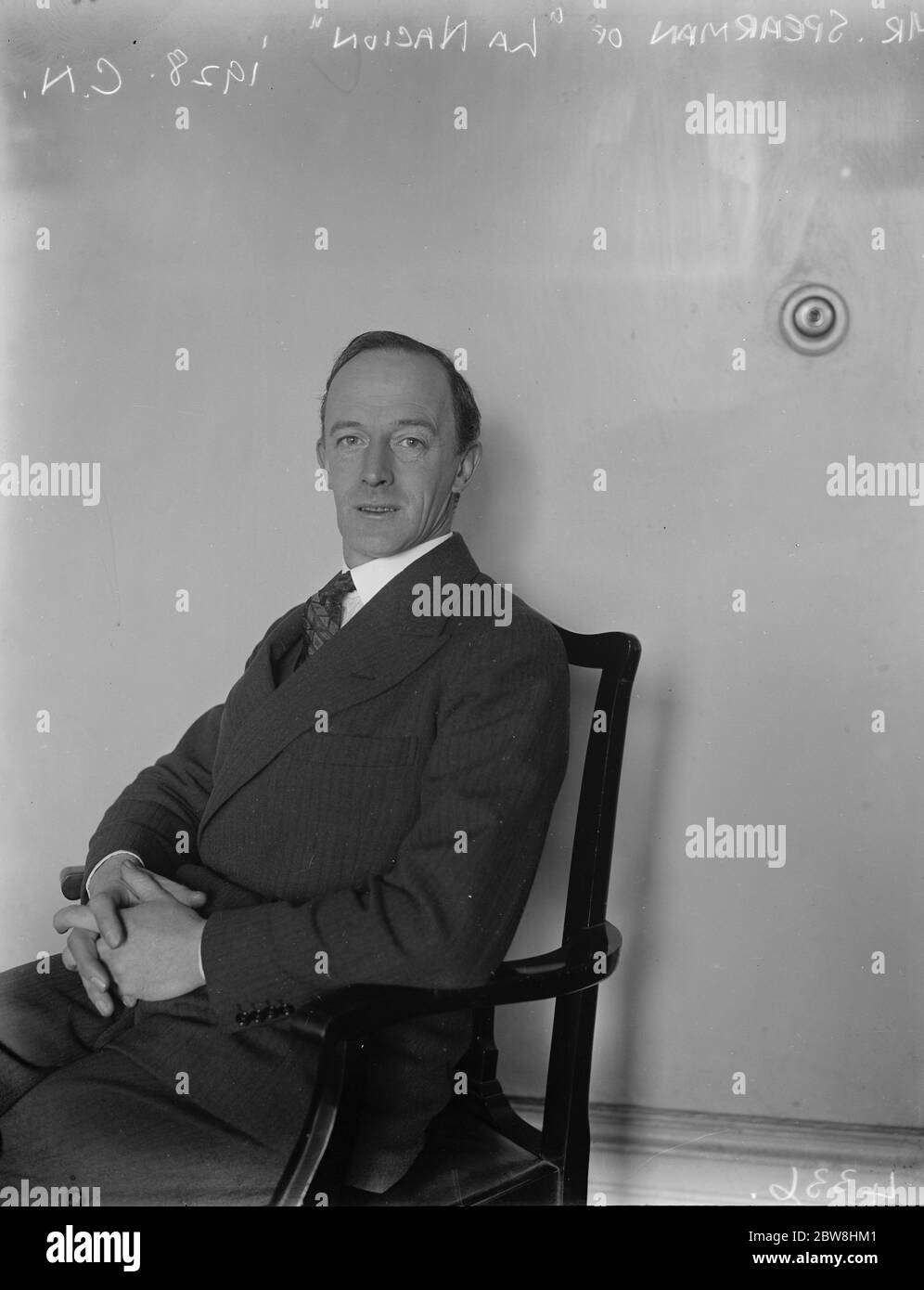 Herr Spearman von La Nacion . 11 Dezember 1928 Stockfoto
