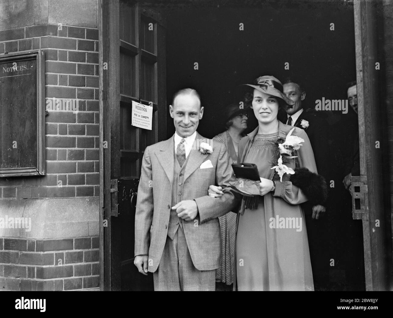 G D Gaine und M Parker . Hochzeit . 1937 Stockfoto