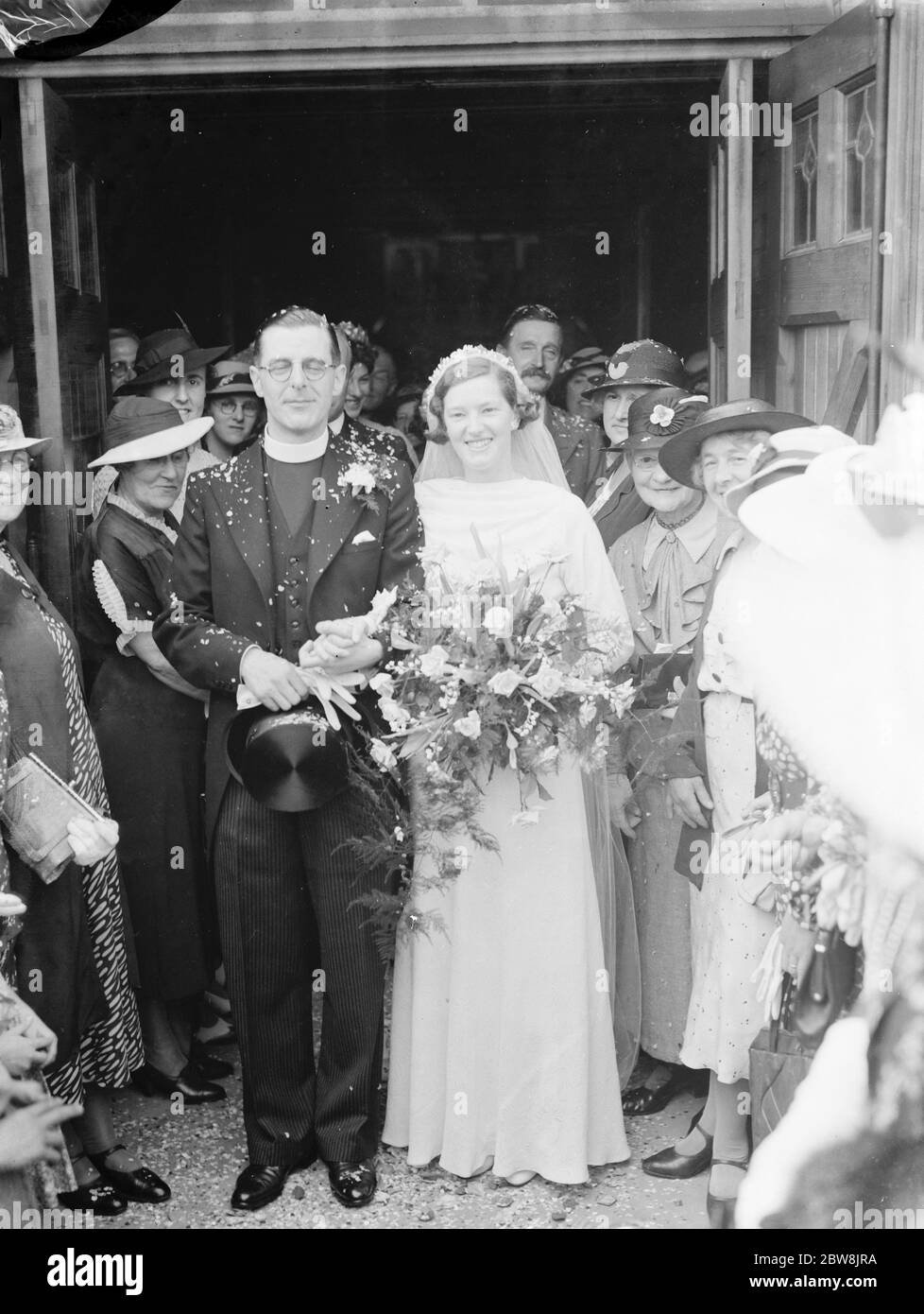 Rev Bates und Kimpton, Hochzeit, Eltham. 1937 Stockfoto