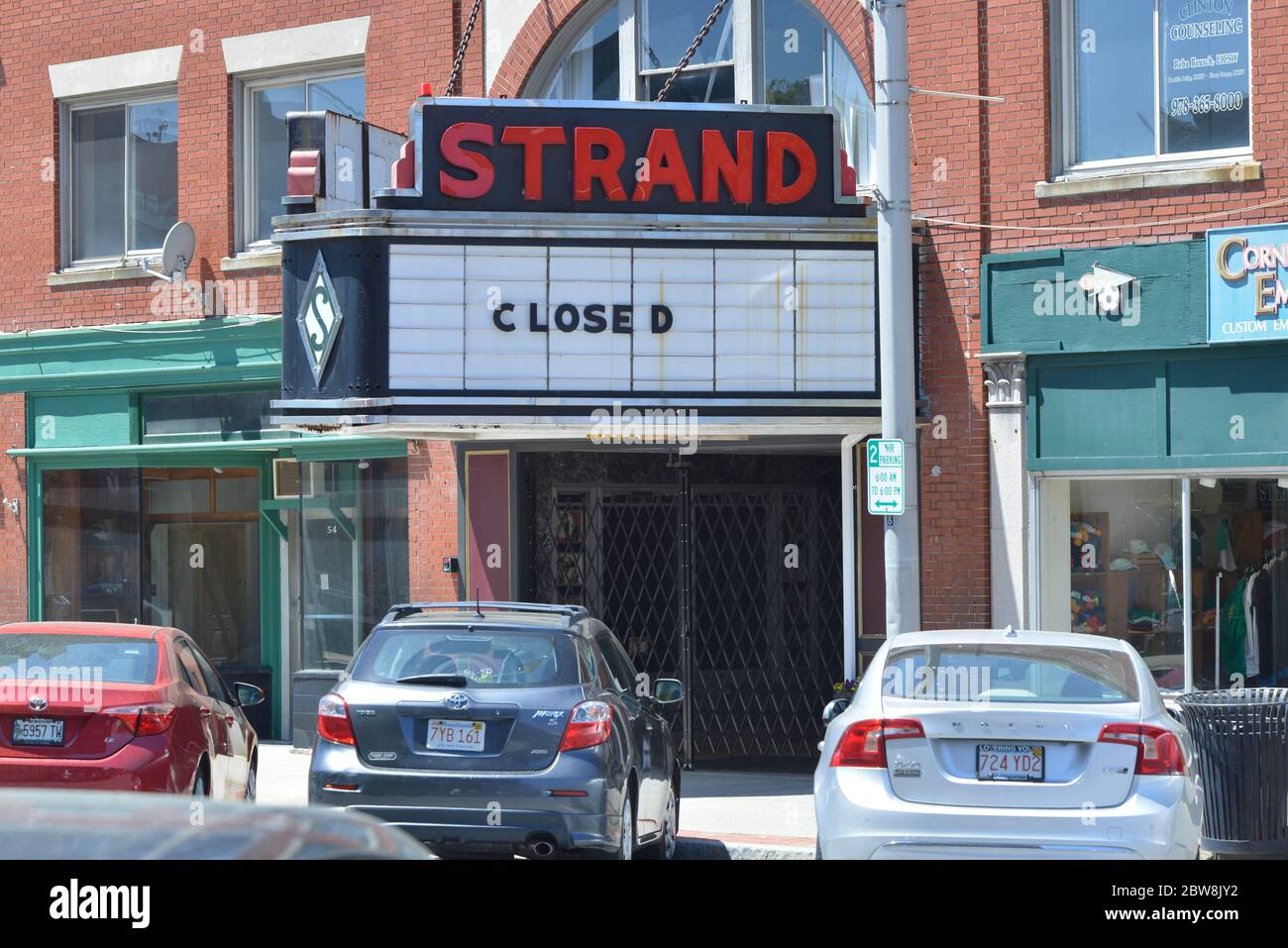 27. Mai 2020: CORONA VIRUS COVID - 19 PANDEMIE - das Strand Kino in Clinton, MA, einzigartig für seine Gastronomie und klassische Filme ist während der Covid 19 Virus Pandemie geschlossen. Quelle: Kenneth Martin/ZUMA Wire/Alamy Live News Stockfoto