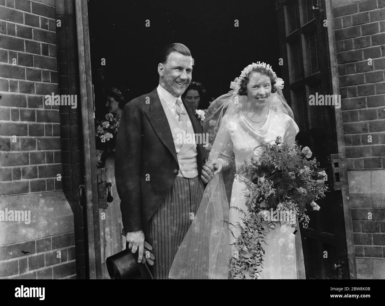 Hochzeit von N Spencer in Sidcup . Das glückliche Paar 1935 . Stockfoto