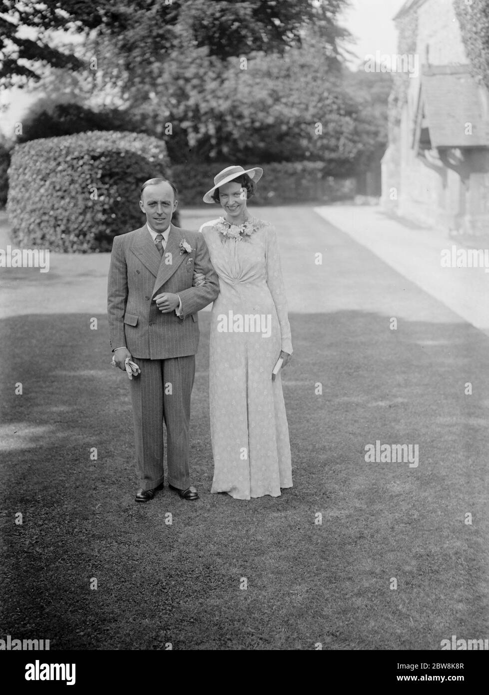 Fowden und Paige Hochzeit . Das glückliche Paar . September 1937 Stockfoto