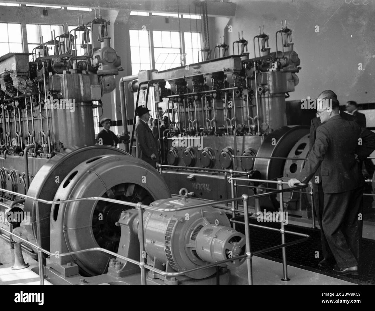 Maschinen in der Dartford Abwasserwerk . 1935 . Stockfoto
