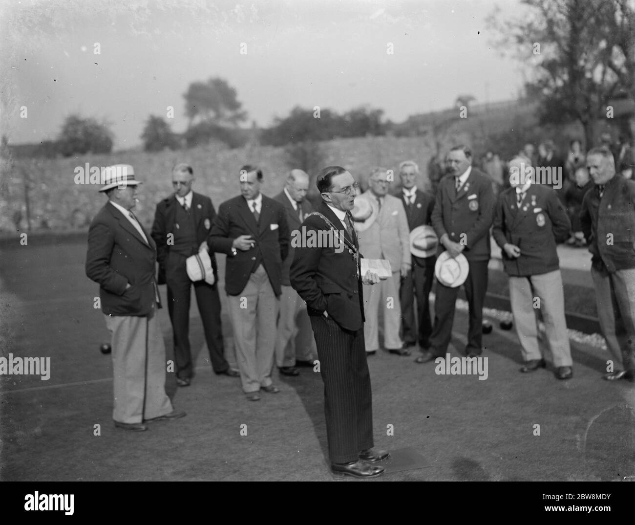 Die Eröffnung des Bowling Green in Eltham . 1935 Stockfoto