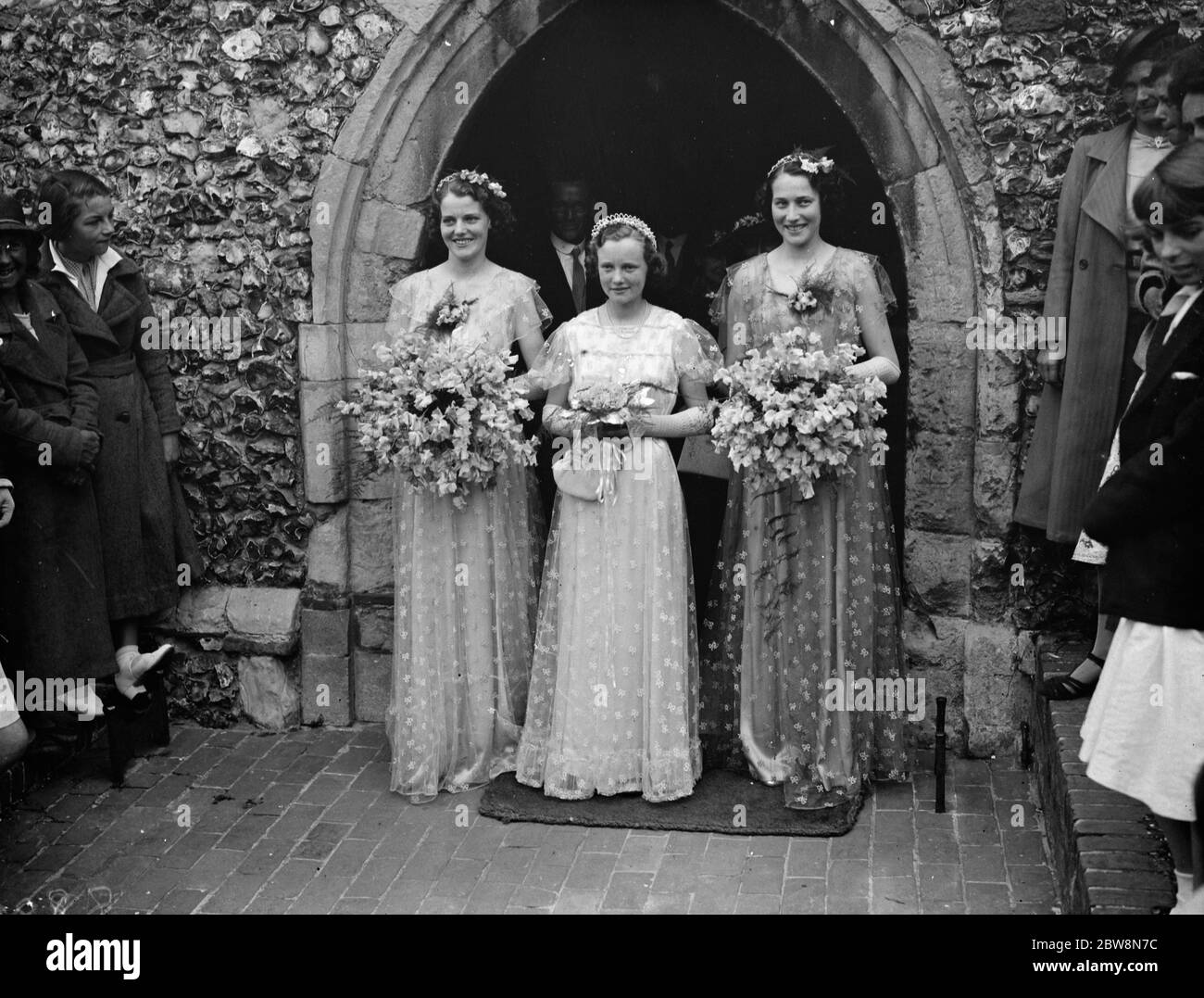 Die Hochzeit von Mr. R. Brown und Miss Myra Fox . Die Brautjungfern . 18 Juni 1938 Stockfoto