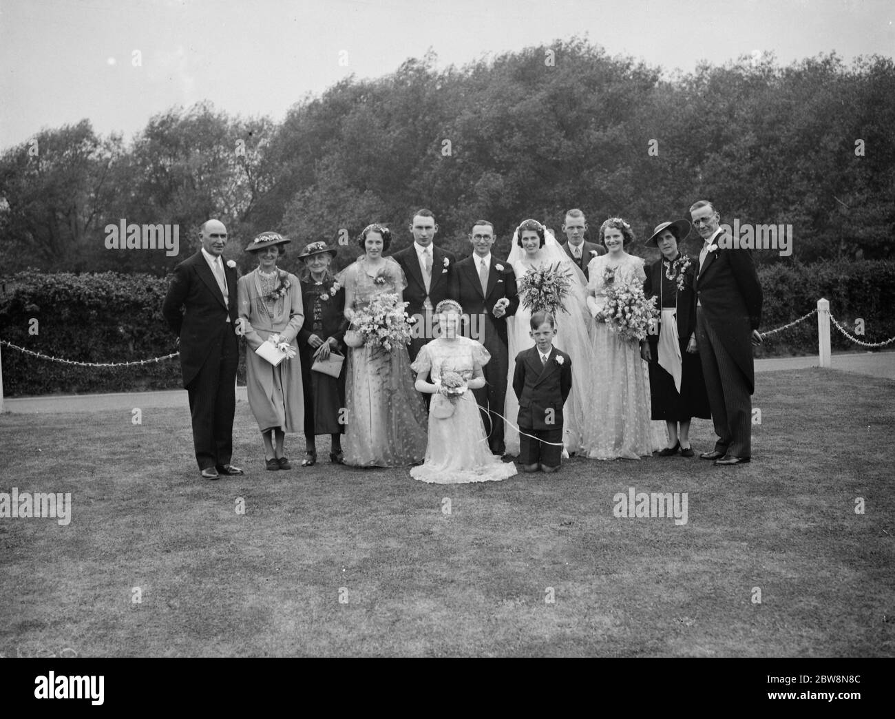 Die Hochzeit von Mr. R. Brown und Miss Myra Fox . Die Hochzeitsfeier . 18 Juni 1938 Stockfoto