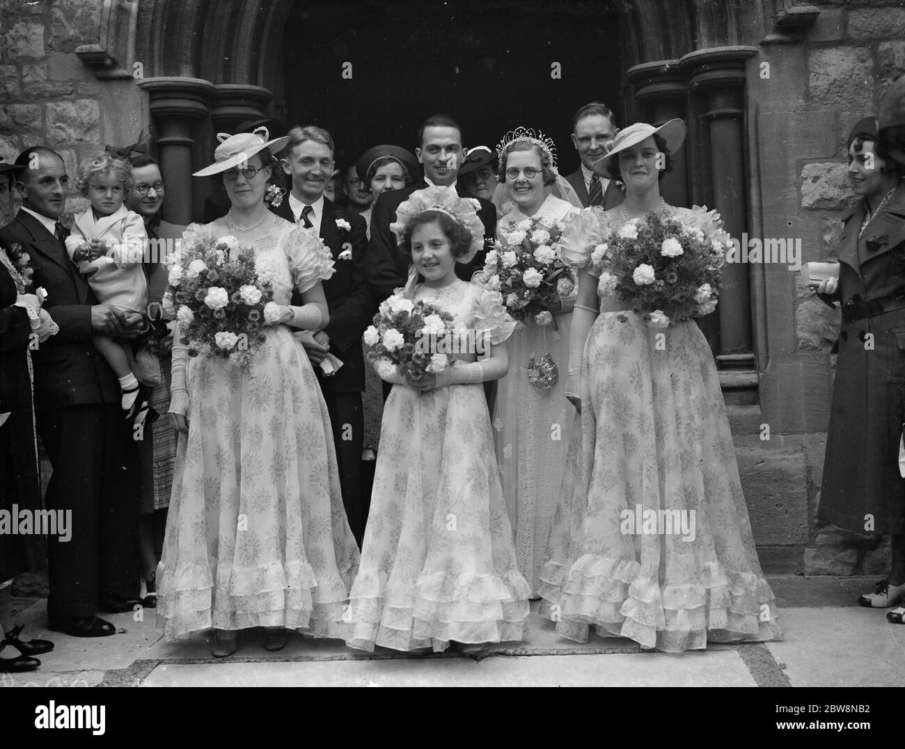 Die Hochzeit von H Meyers und E Withnell . Die Hochzeitsfeier . 1938 Stockfoto