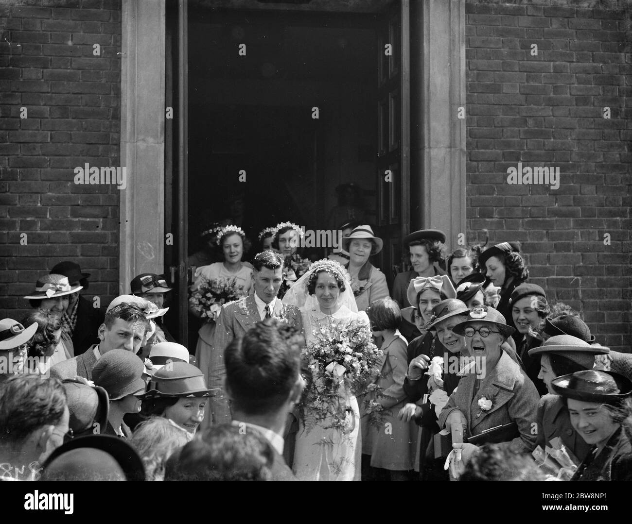 Die Hochzeit von HT Osborn und Miss B Pryke in Eltham. Juni 1938 Stockfoto