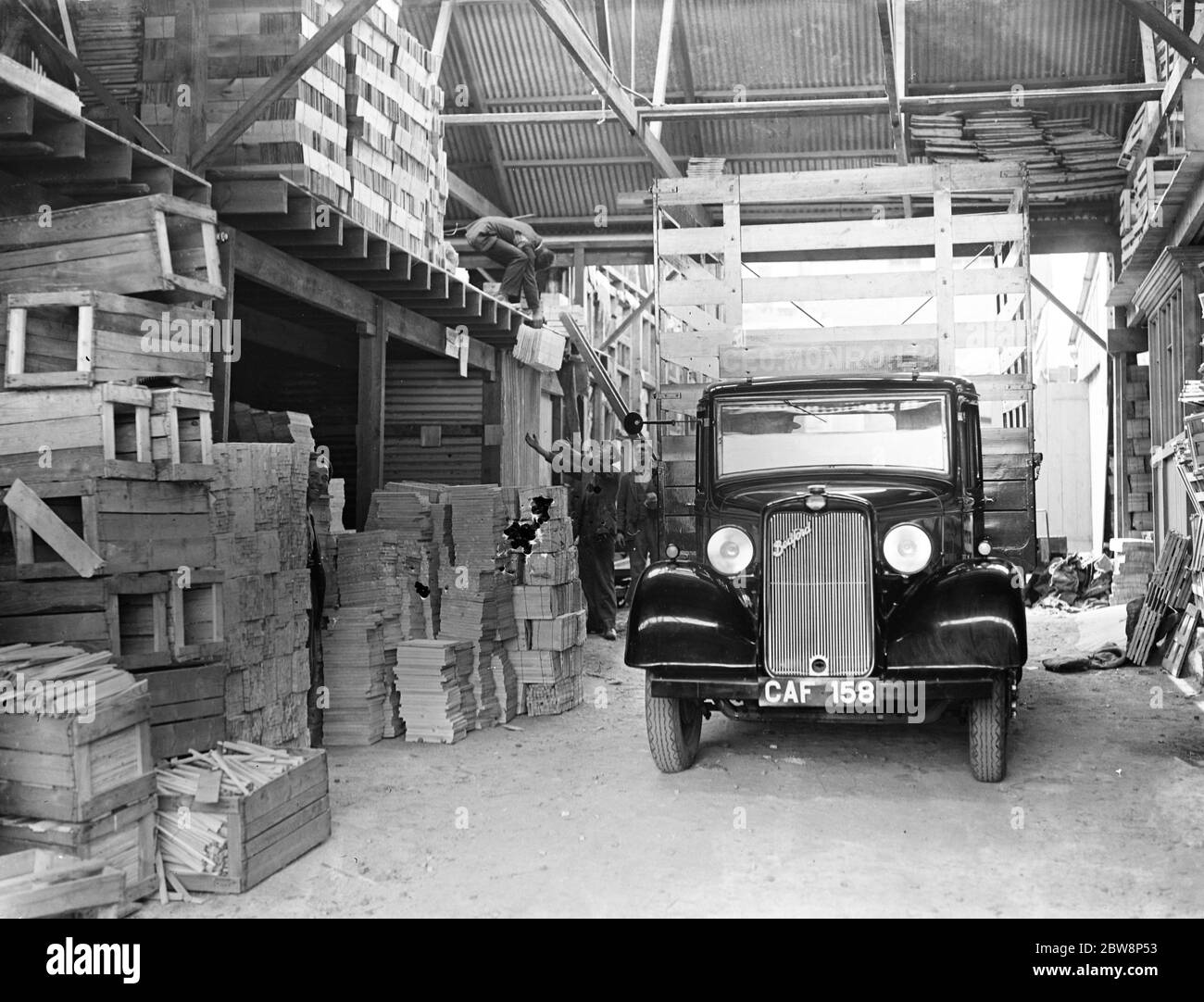 Ein CEO Monroe Ltd ford bedford in der Scheune . 1936 . Stockfoto