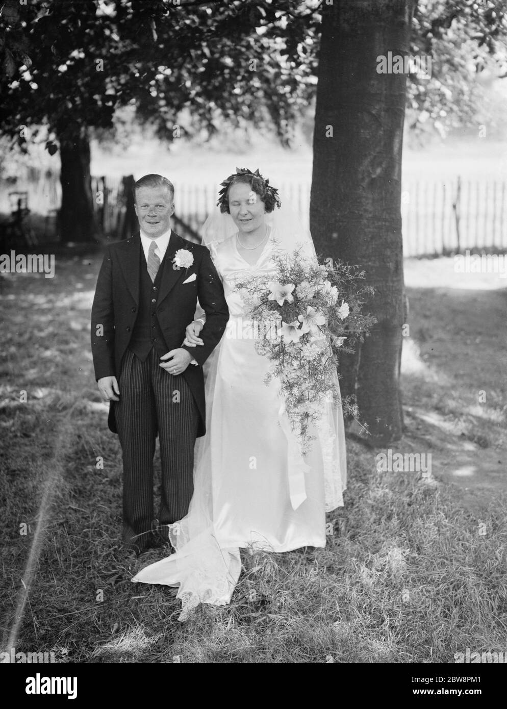 Die Hochzeit von C J Gewicht und M Mutton . 1938 Stockfoto