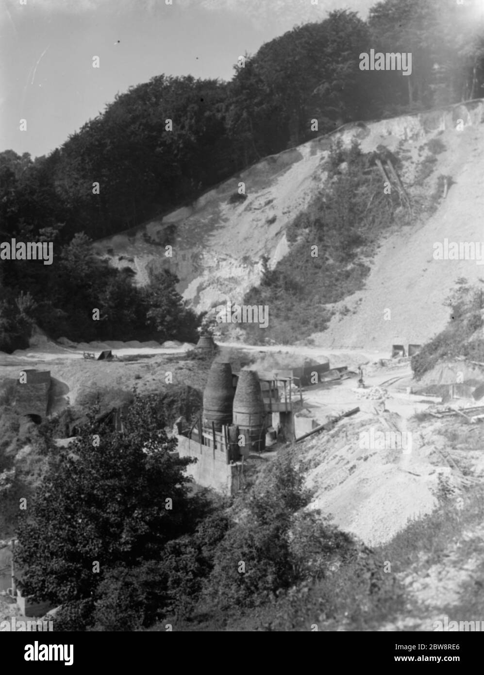 Kalköfen in Polhill, Chelsfield. 1936 . Stockfoto