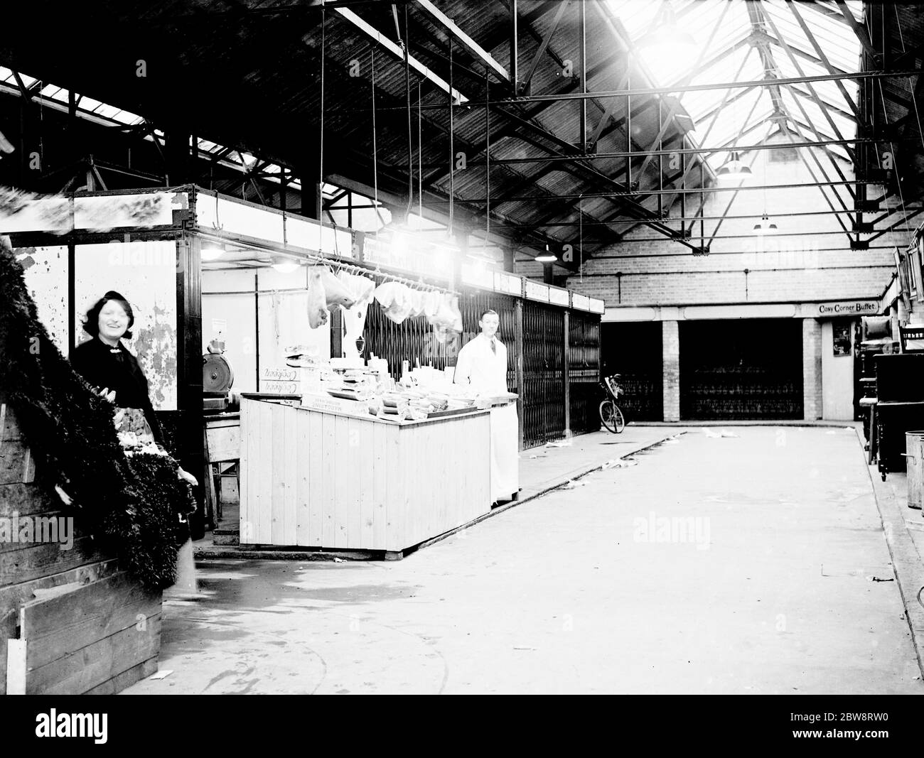 Ein leerer Markt in Eltham . 1935 Stockfoto