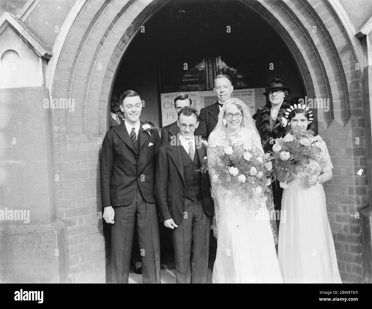 Die Hochzeit Kenwards und Martin. Die Hochzeitsgruppe . 1936 Stockfoto