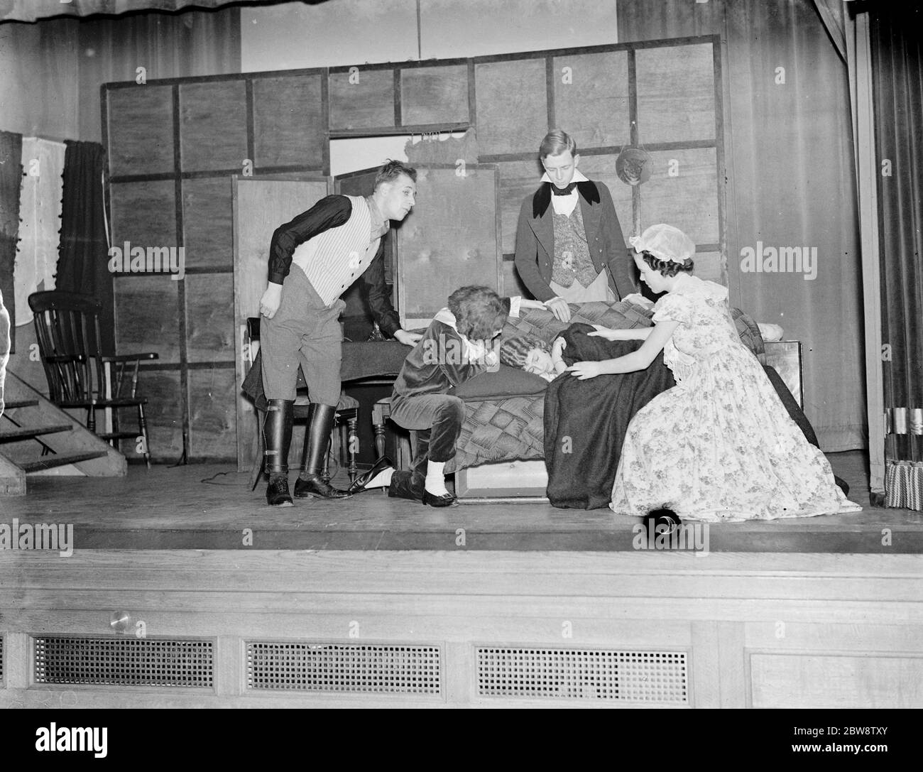 Amateur-Dramatik in St Barnabas in Eltham, London. 1938 Stockfoto