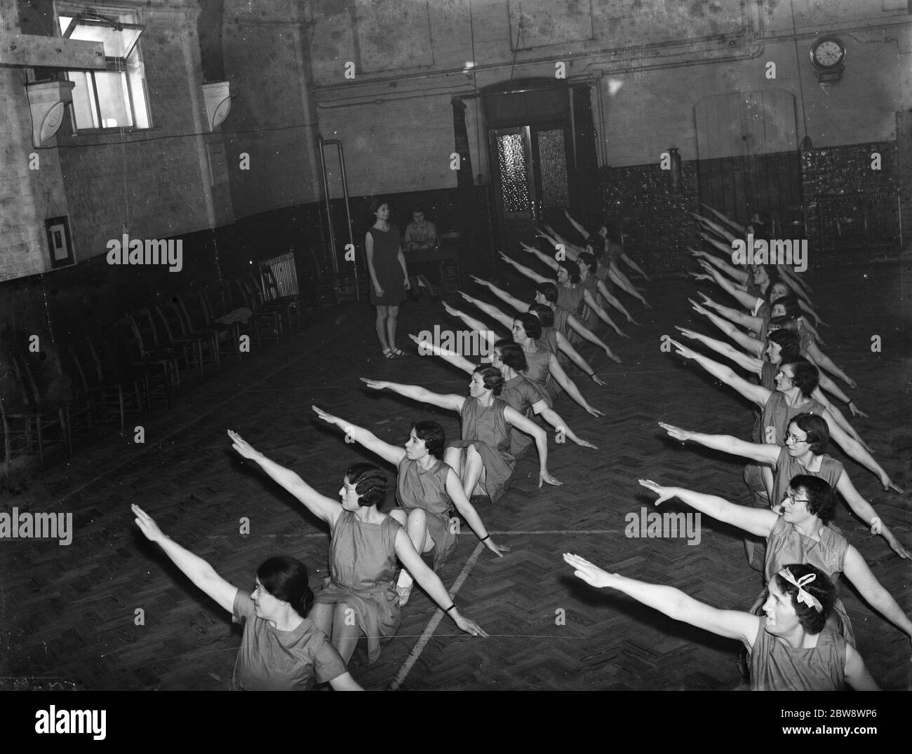 Frauen halten fit Klasse in Dartford, Kent. 1937 Stockfoto