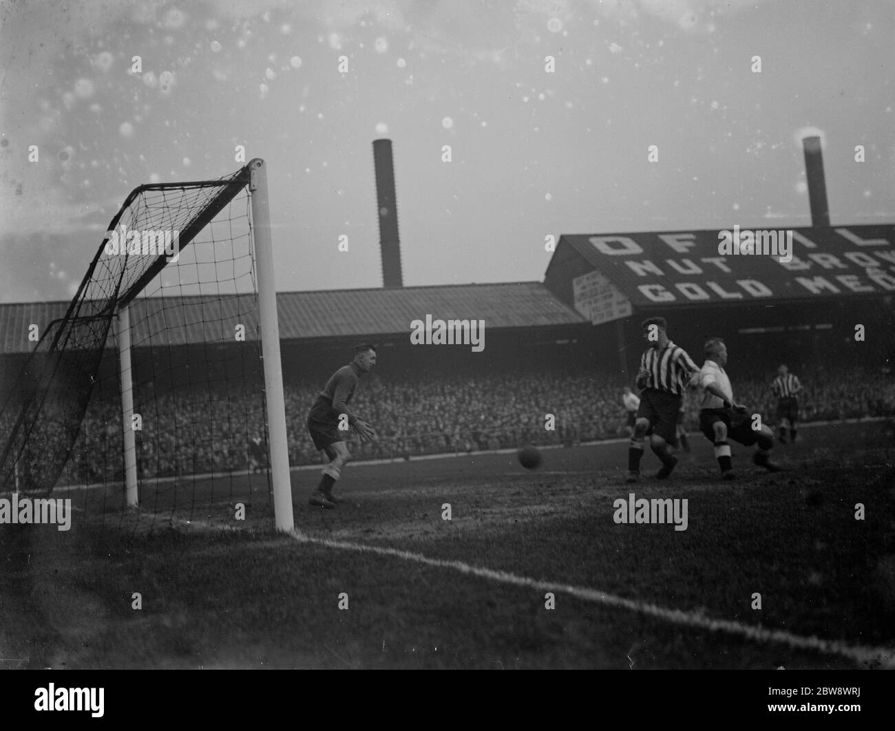Dartford Football Club gegen Derby County Football Club in der FA Cup dritten Runde Spiel. 11. Januar 1936 Stockfoto