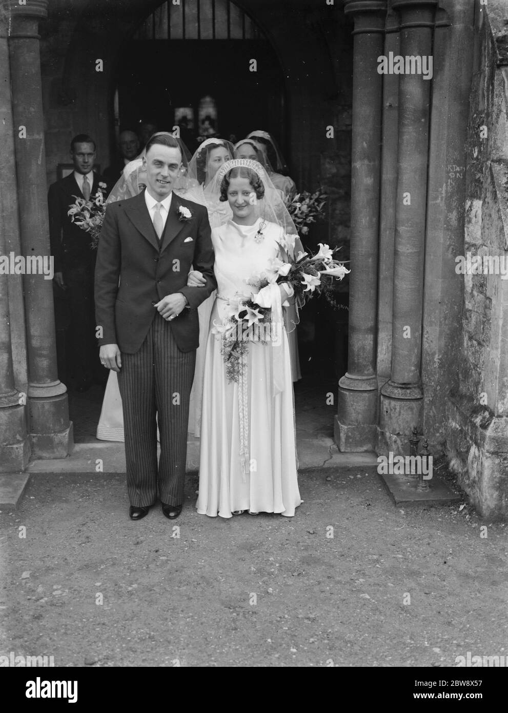 Die Hochzeit von Herrn A V Hatley und Miss R L wahr . 1939 Stockfoto