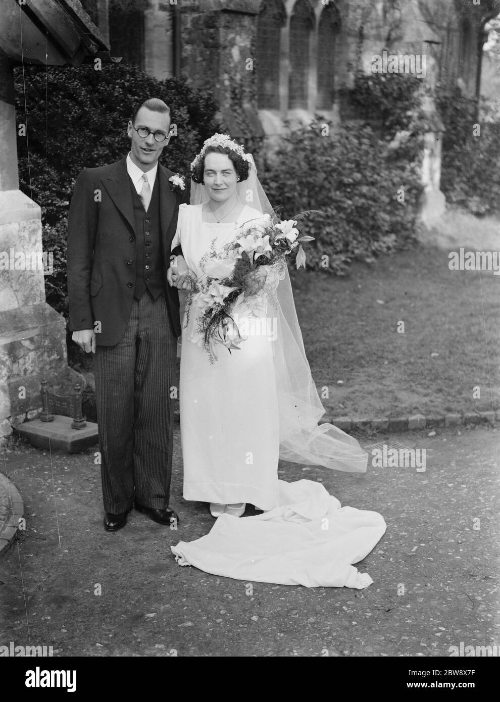 Die Hochzeit von Herrn Arnold G FF F und Frau G P Thomas . 1939 Stockfoto